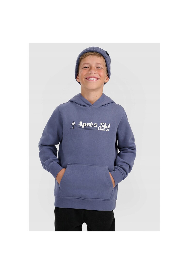 Hanorac copii bleumarin - bumbac - gluga integrata - pentru baieti