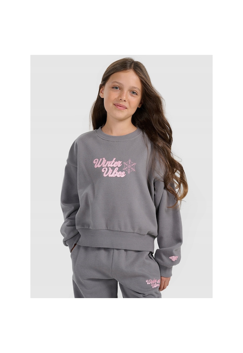 Hanorac copii antracit - bumbac - pentru fete - Gri