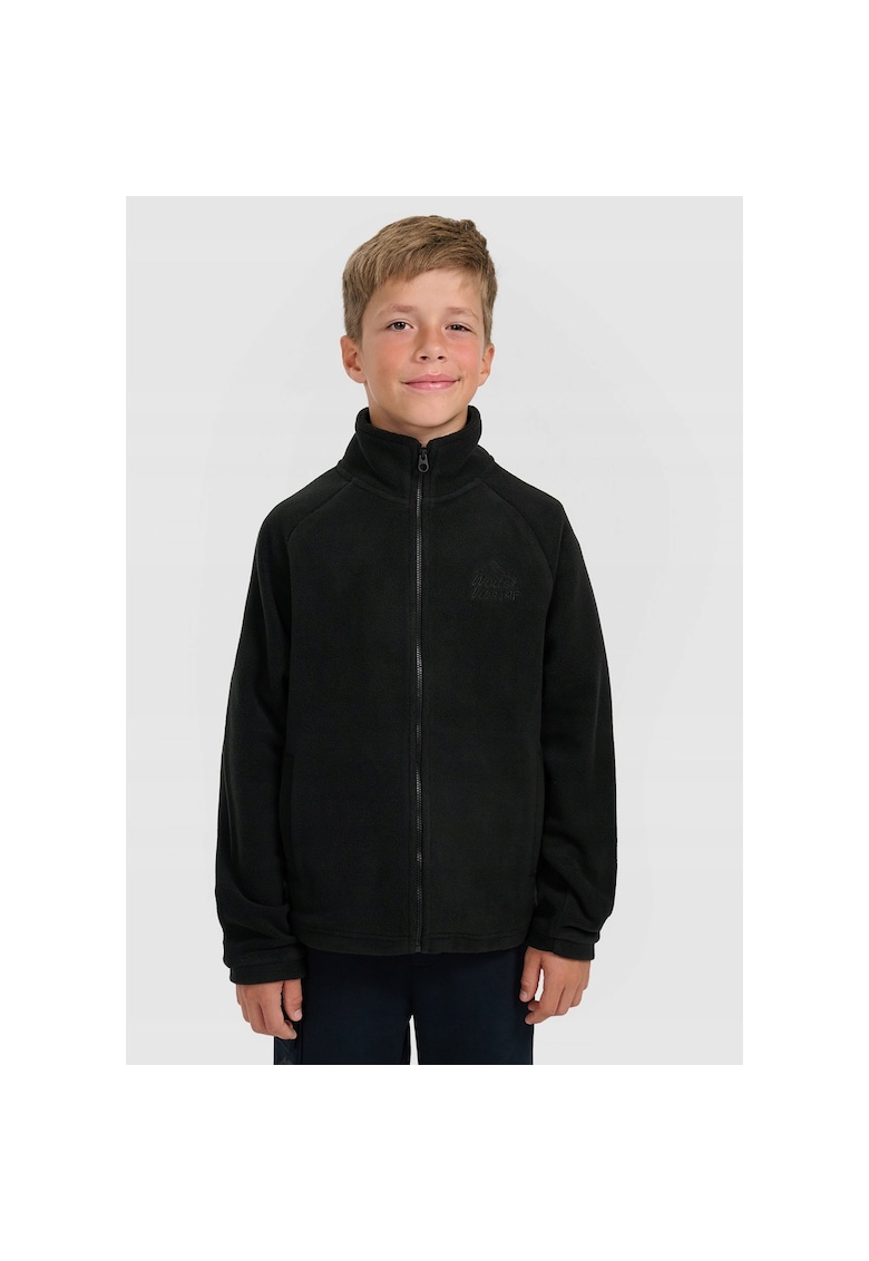 Jacheta sport copii guler inalt - negru - poliester