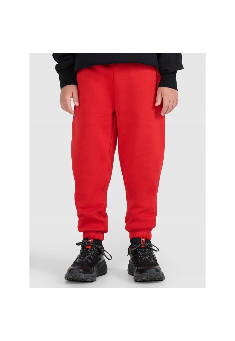 Pantaloni sport copii - jogger - bumbac/poliester - rosu - interior periat