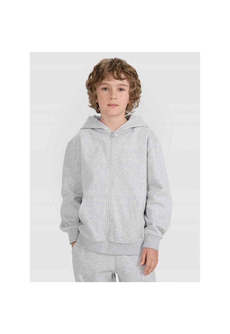 Hanorac copii gri - bumbac-poliester - croiala oversize - gluga integrata