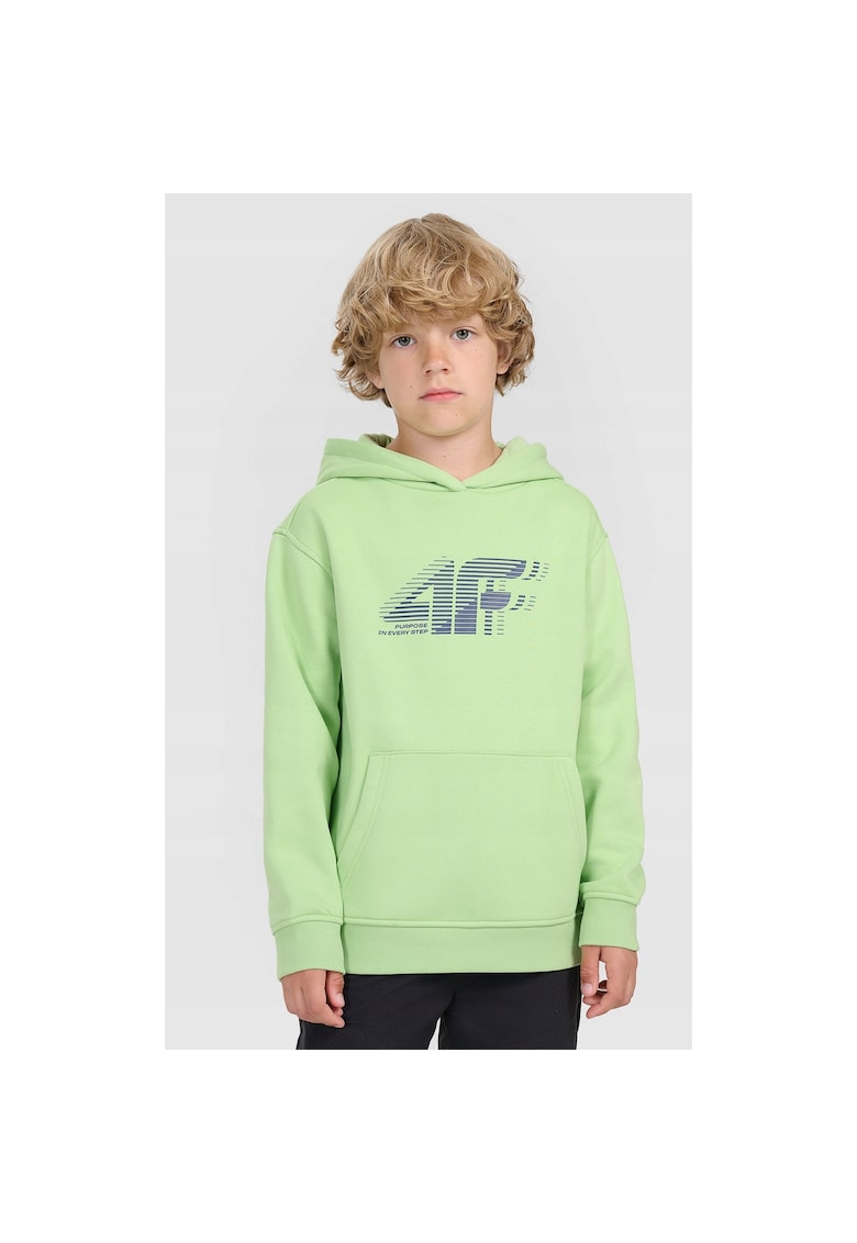 Hanorac copii gluga - oversize - verde - bumbac/poliester