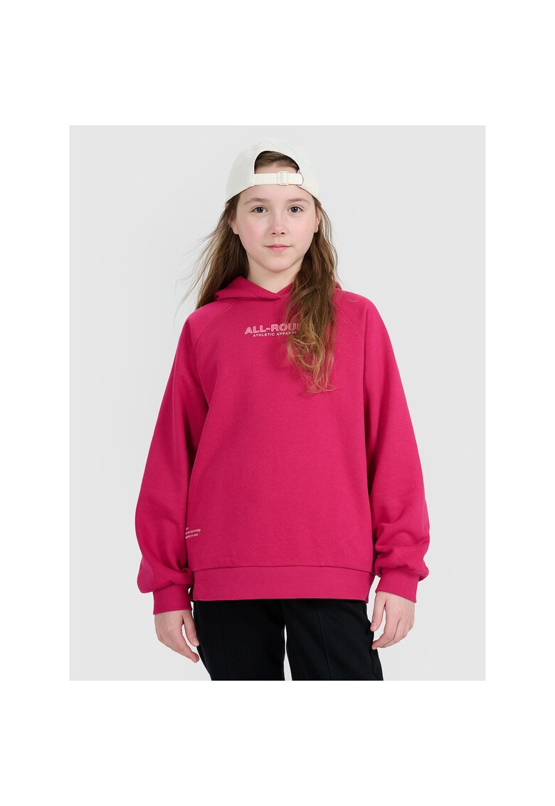 Hanorac copii gluga - oversize - roz - bumbac/poliester