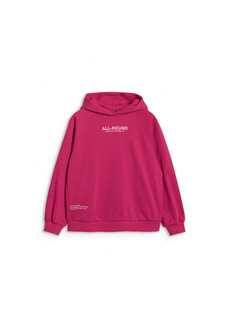 Hanorac copii gluga - oversize - roz - bumbac/poliester