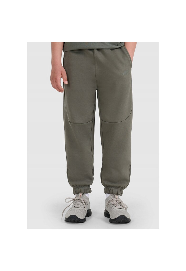 Pantaloni sport copii jogger - gri - bumbac - interior periat