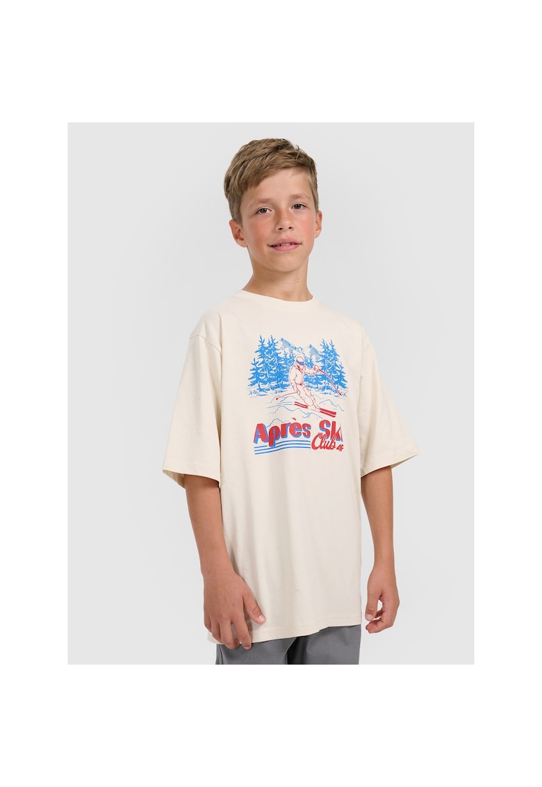 Tricou copii lejer - imprimeu - bumbac - Alb