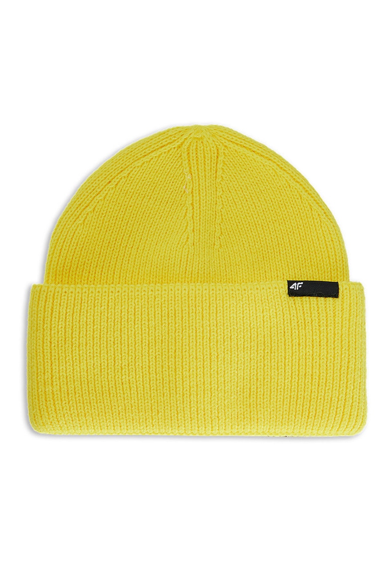 Caciula de iarna copii unisex - galben - marime universala - 15% lana