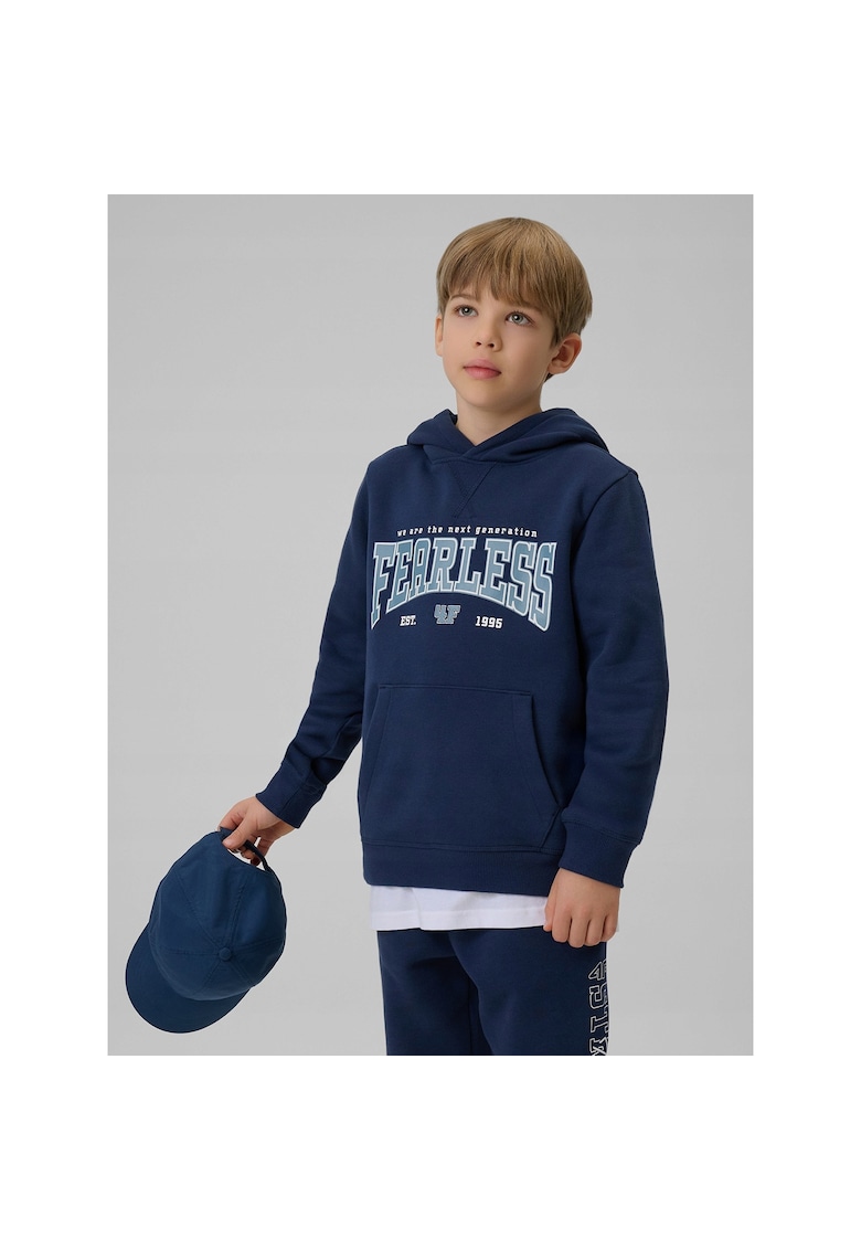 Hanorac copii bleumarin - bumbac - gluga -
