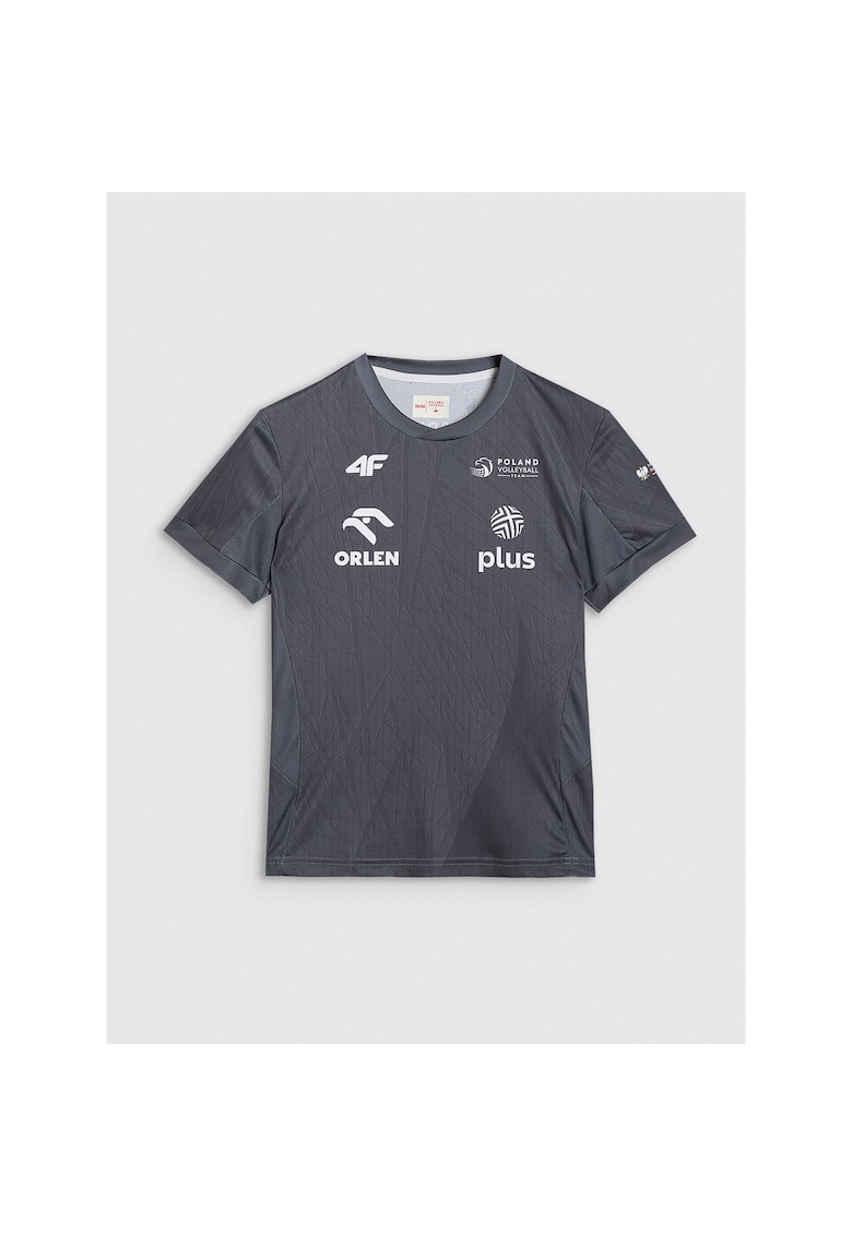 Tricou sport copii - echipa nationala de volei Polonia - uscare rapida - negru - poliester