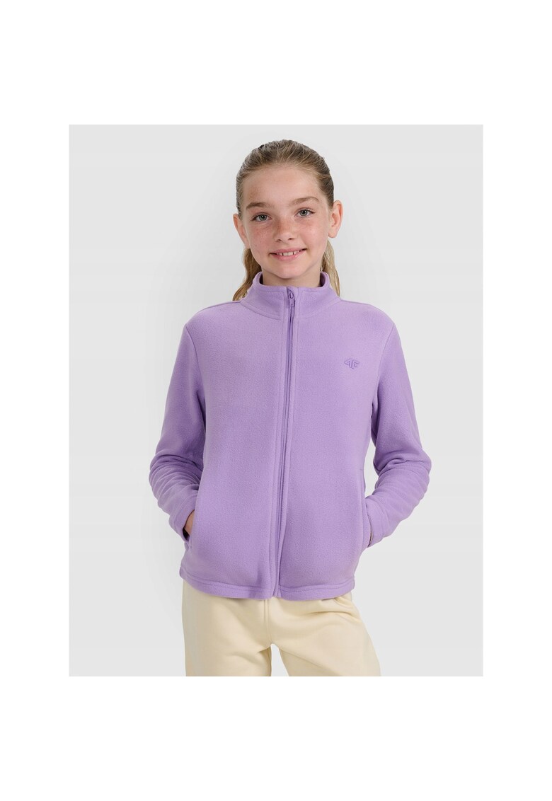 Hanorac copii - polar slim - guler inalt - violet - poliester - Violet