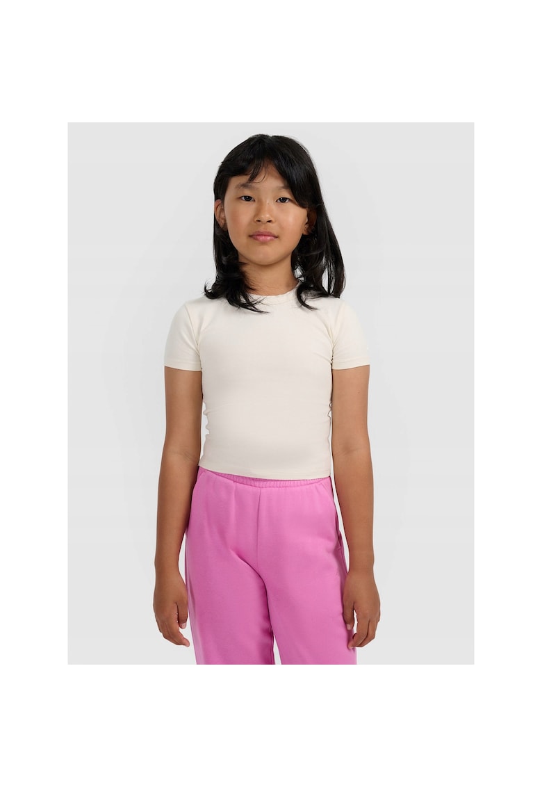 Tricou copii - crop top - bumbac - alb