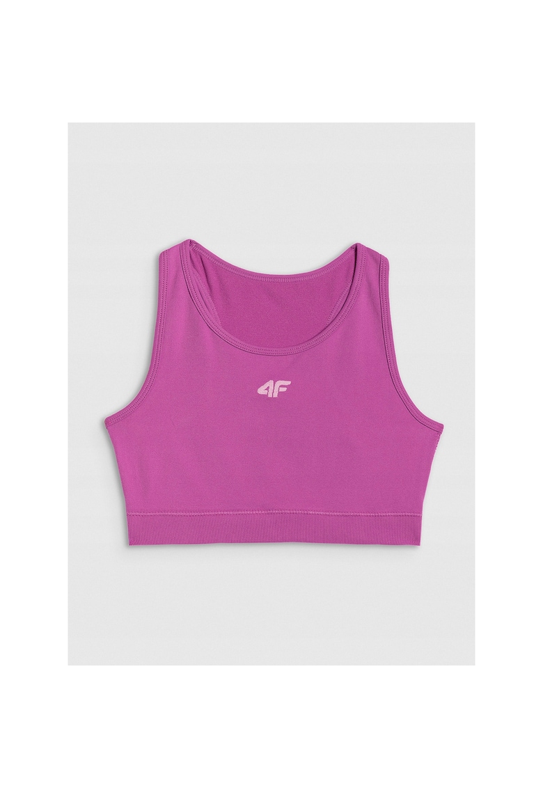 Sutien sportiv pentru fete - roz - fara cusaturi - tehnologie 4F Dry - 4F Skin -