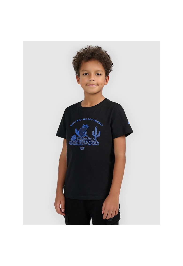 Tricou copii - junior - bumbac moale - negru - imprimeu