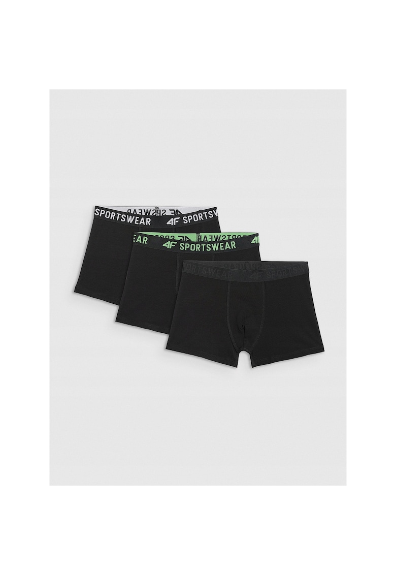 Boxeri copii set 3 piese - bumbac - negru - confortabili