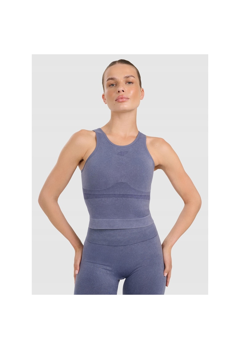 Top pentru yoga si pilates - bleumarin - cu sutien incorporat - material elastic -