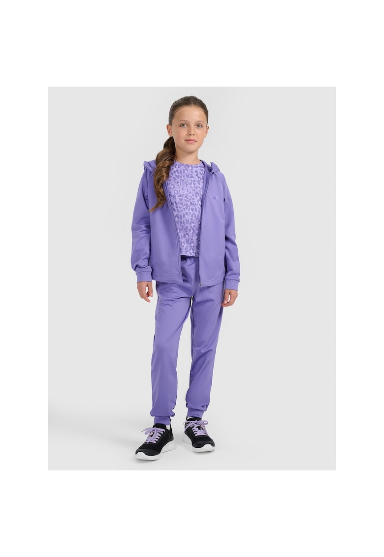 Pantaloni sport jogger - pentru fete - violet - 4FWarm - uscare rapida - poliester