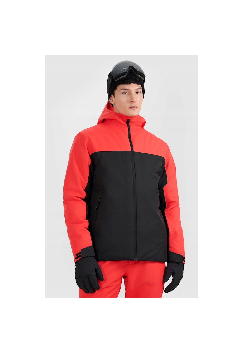Geaca de schi barbati poliester - rosu/negru