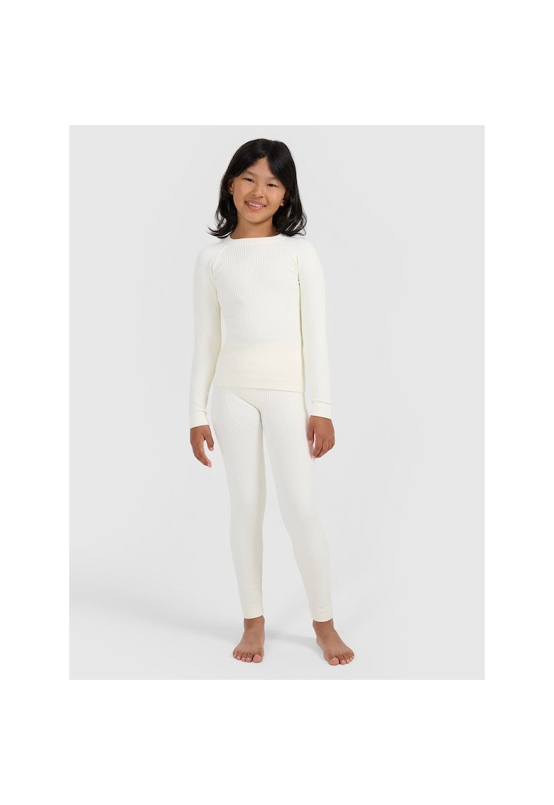 Set lenjerie termoactiva pentru fete - alb - fara cusaturi - tehnologie 4F Skin - poliester