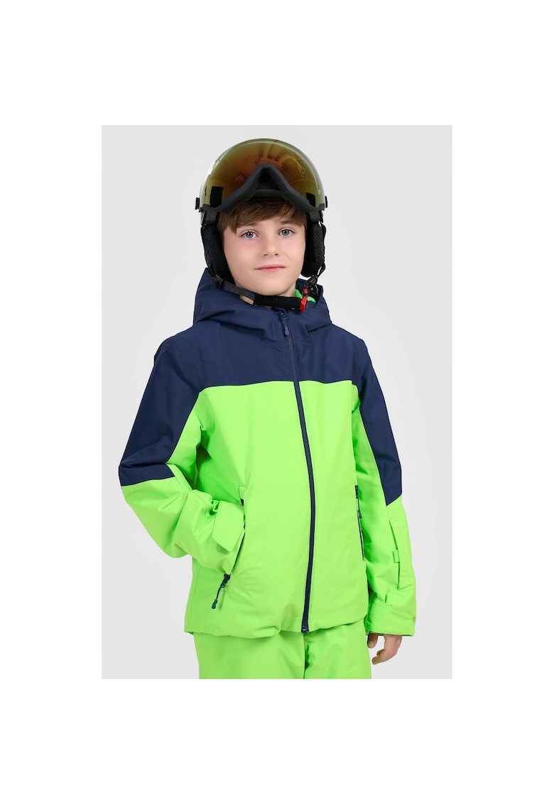 Geaca de schi copii - verde neon - poliester
