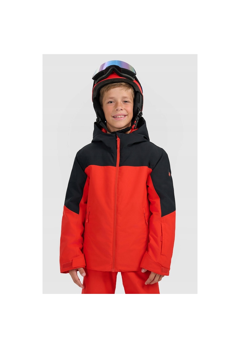 Geaca de schi pentru baieti - rosie - membrana NeoDry 5000 - cu fusta de zapada - sistem Grow-Up