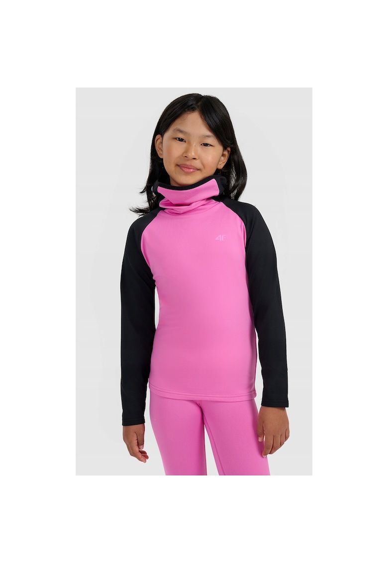 Bluza sport fete - fleece - roz/negru