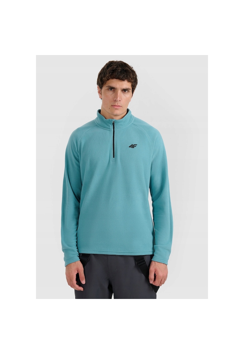 Bluza sport termoactiva barbati - poliester - guler inalt - slim fit - tehnologie 4FWarm - turcoaz - Albastru