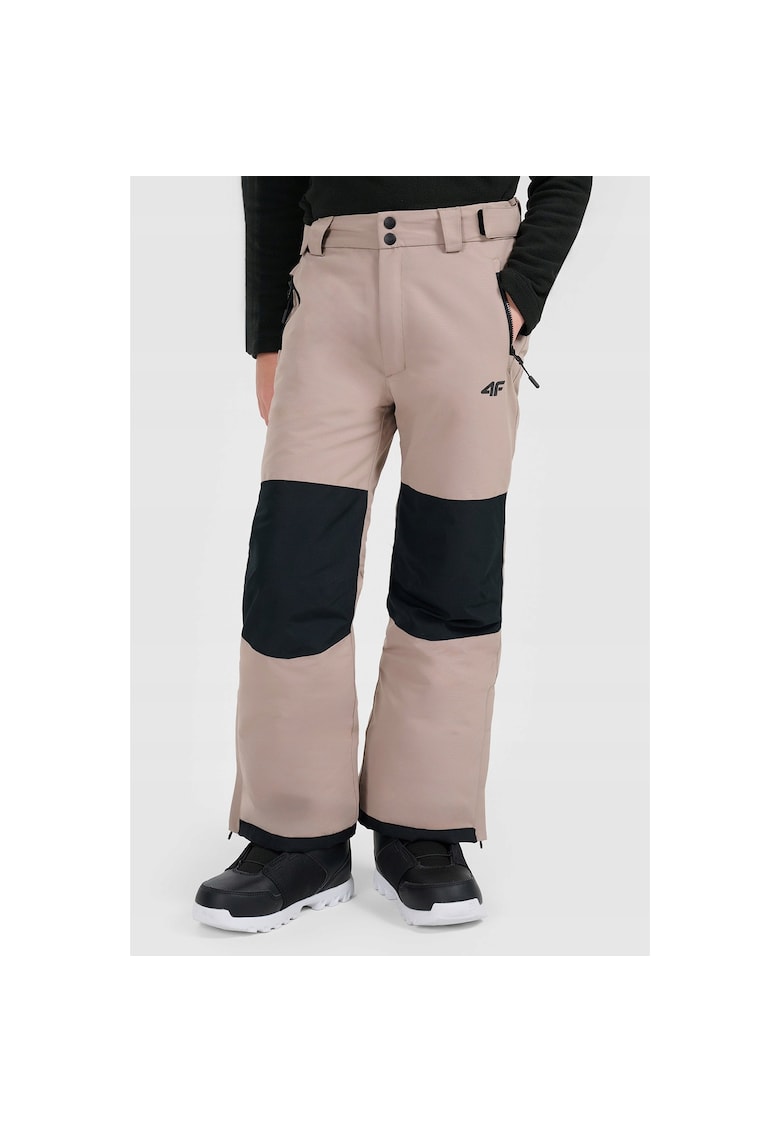 Pantaloni ski baieti - poliester - maro/negru -