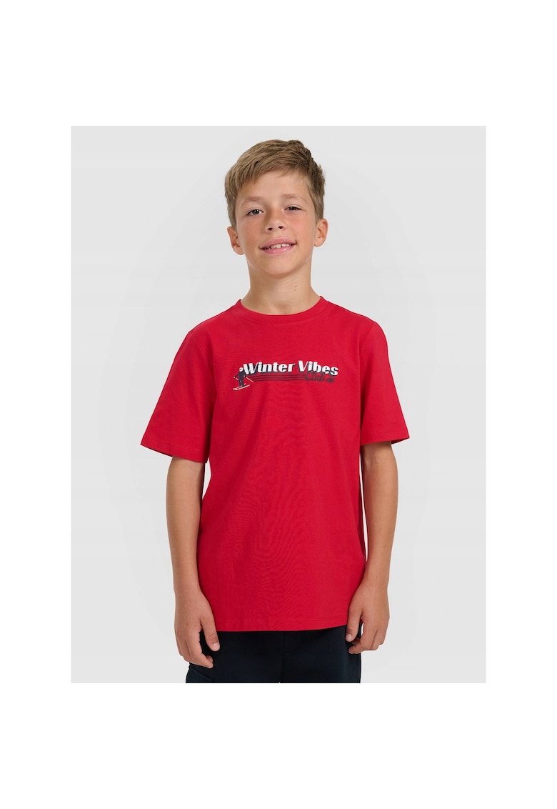 Tricou copii regular - imprimeu - rosu - bumbac
