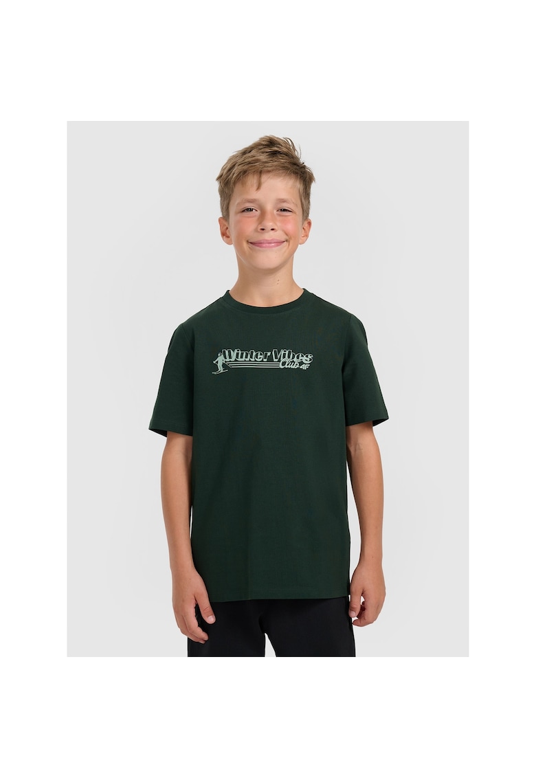 Tricou copii - regular - imprimeu - verde - bumbac