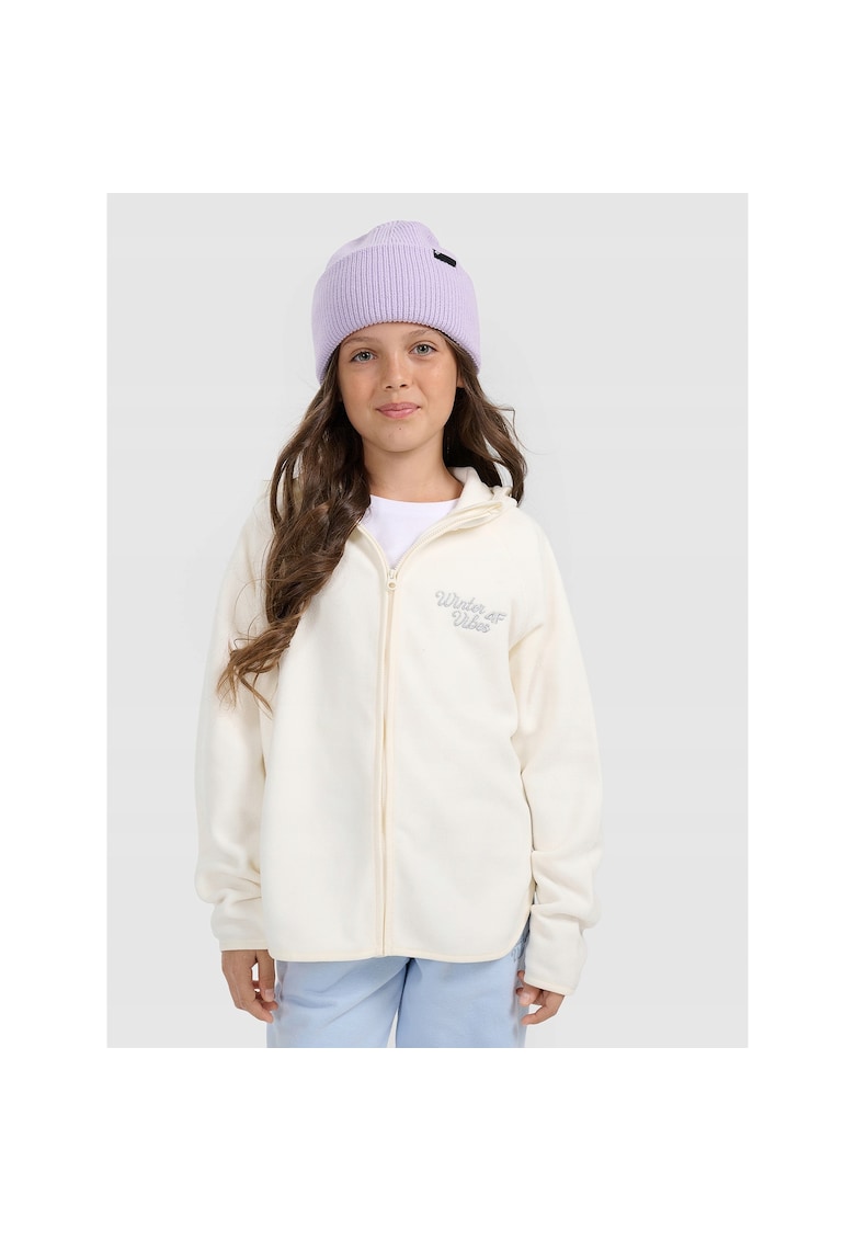 Hanorac copii cu gluga - alb - 4FWarm - material moale