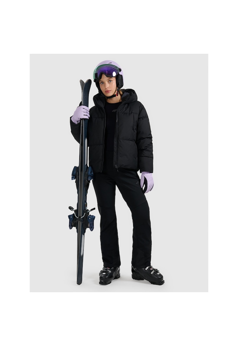 Pantaloni de schi dama softshell - membrana 10000 - negru - poliester -