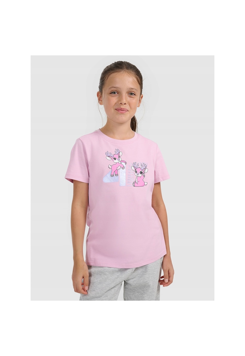 Tricou copii - Craciun - roz - bumbac