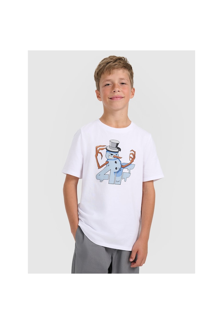 Tricou copii Craciun - alb - bumbac