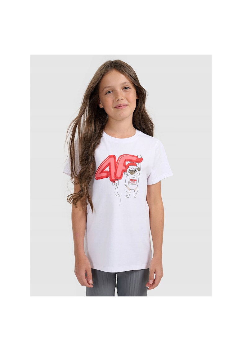 Tricou copii - Craciun - alb - bumbac - pentru fete