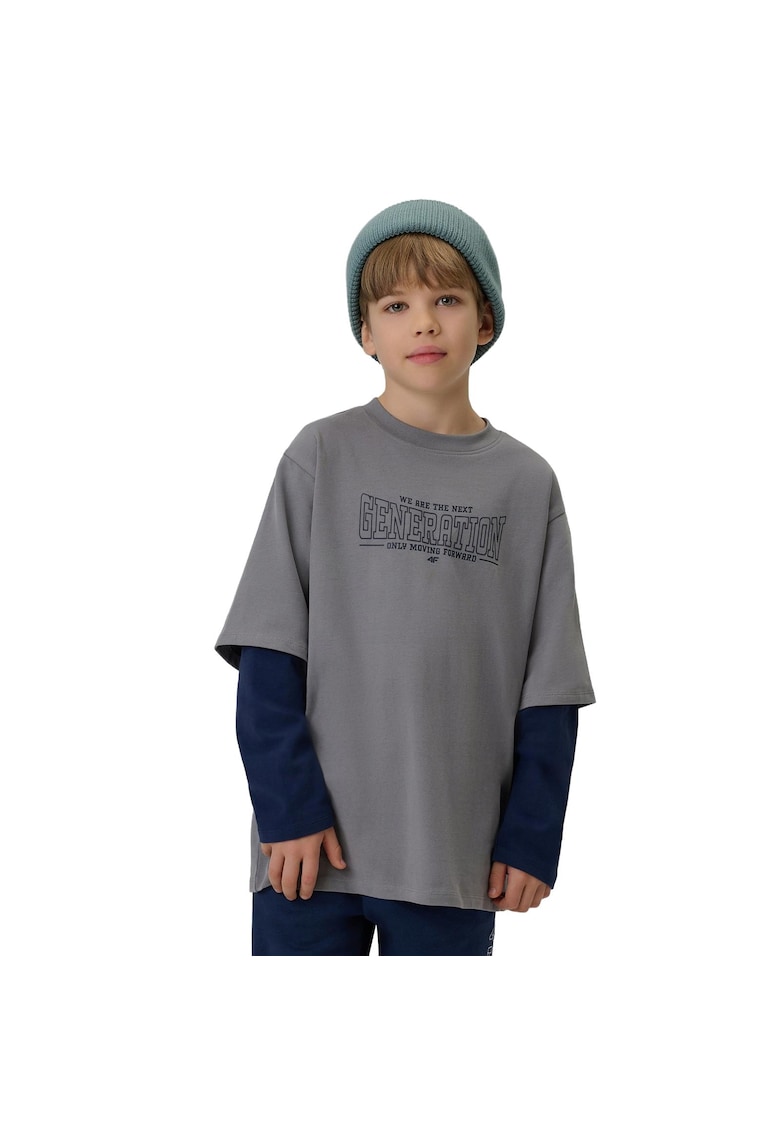 Bluza baieti JRSS26TLONM631-24S - 4F - Bumbac - Gri