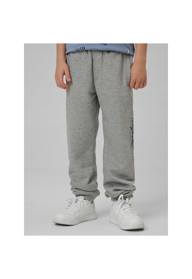 Pantaloni sport copii - jogger - gri - bumbac - cu captuseala
