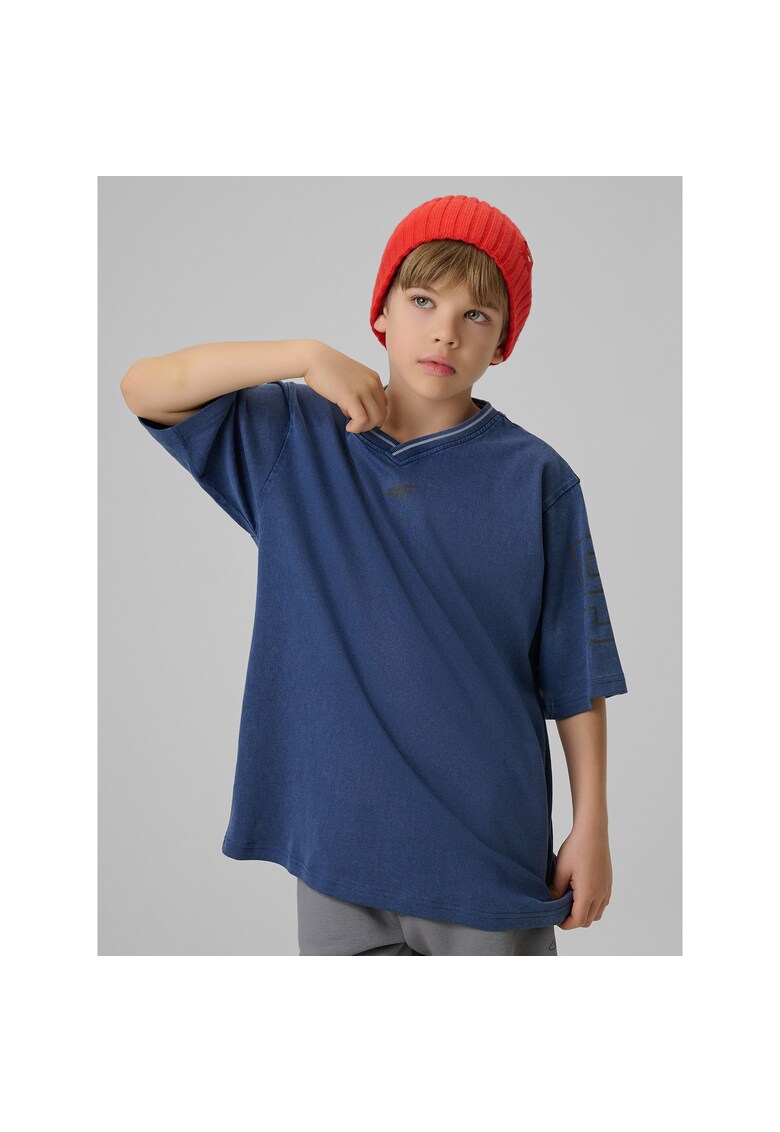 Tricou copii lejer - imprimeu - bleumarin - bumbac