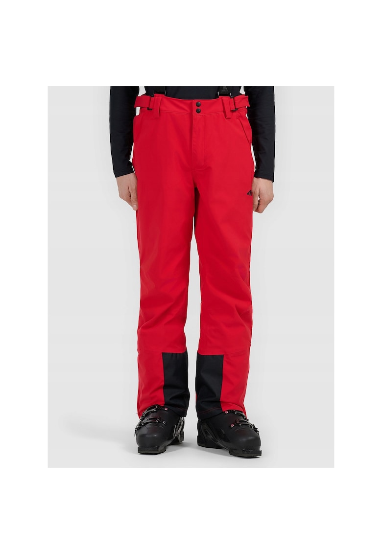 Pantaloni ski barbati - poliester - rosu/negru