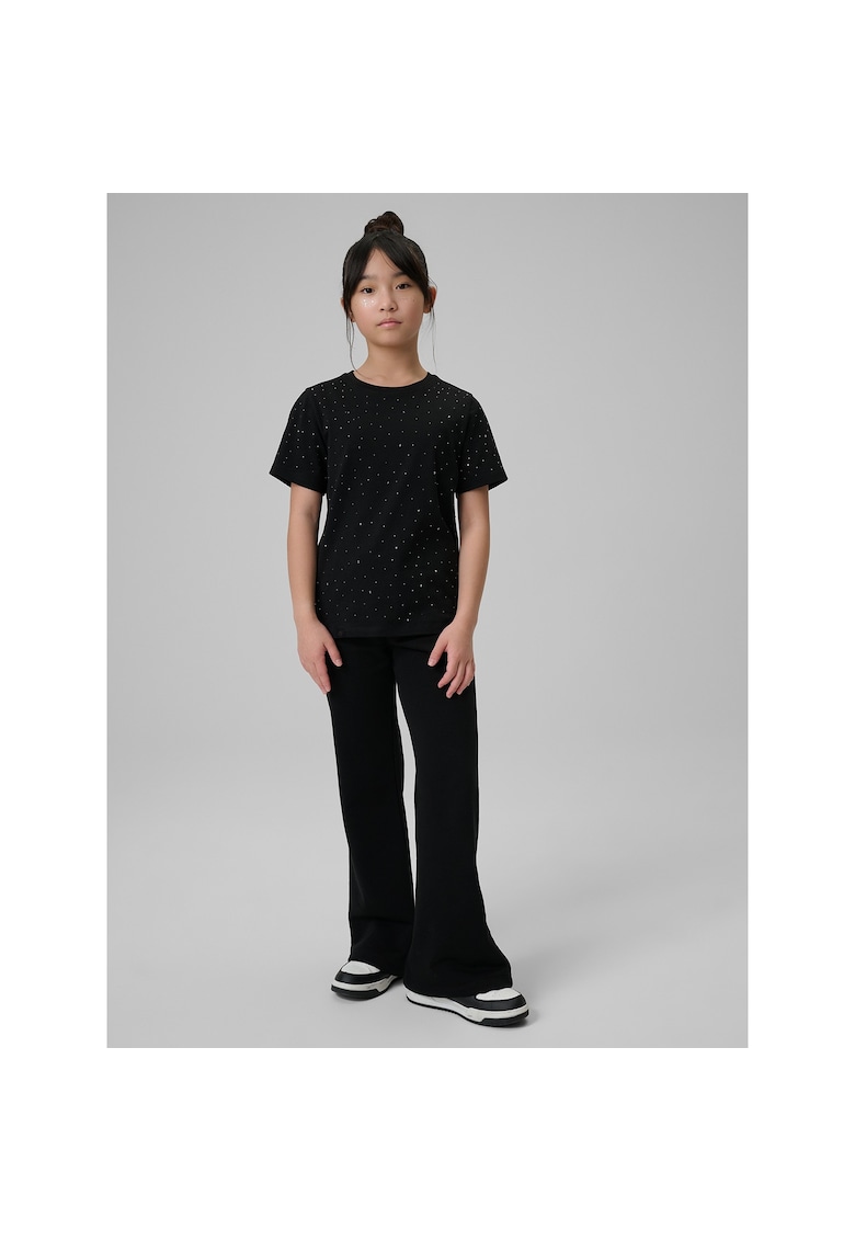 Tricou copii - regular - negru - bumbac - pentru fete