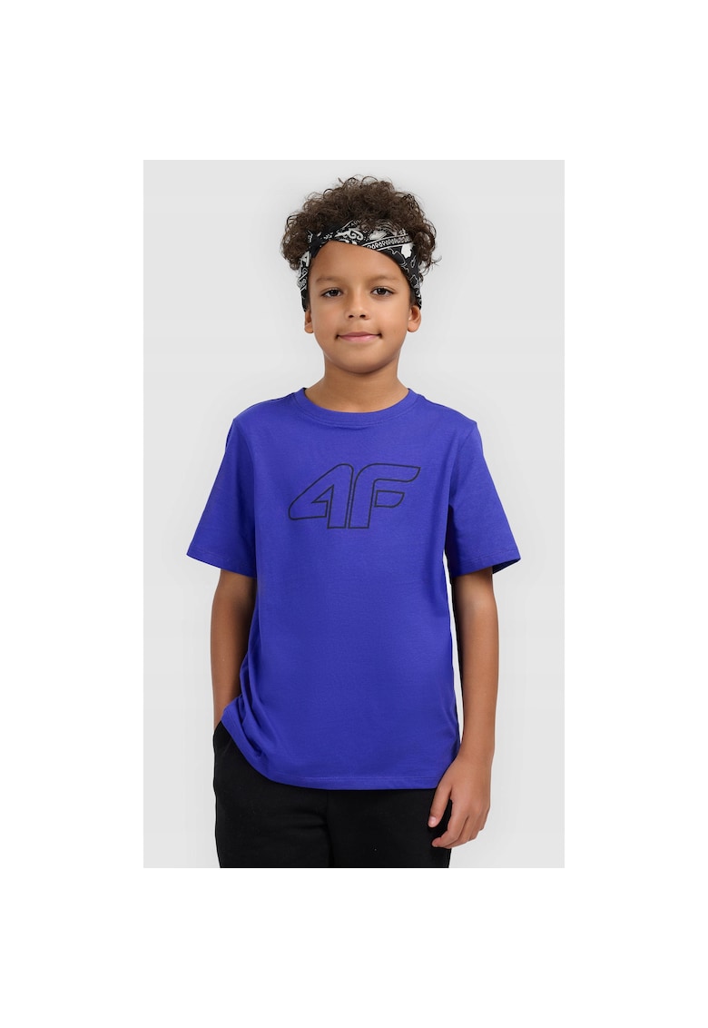 Tricou regular pentru baieti - albastru - bumbac