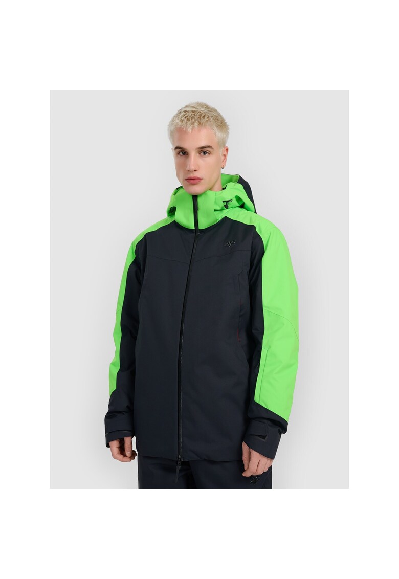 Geaca de schi barbati - poliester - neagra/verde