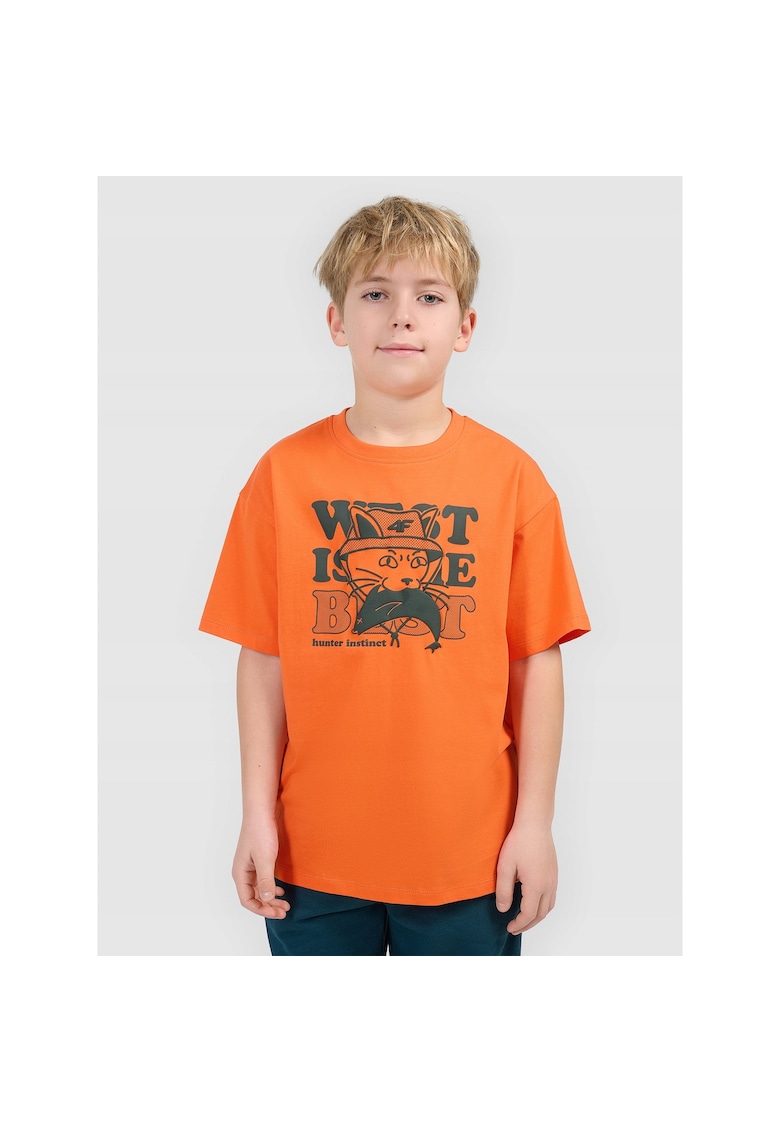 Tricou copii portocaliu - croiala oversize - material respirabil