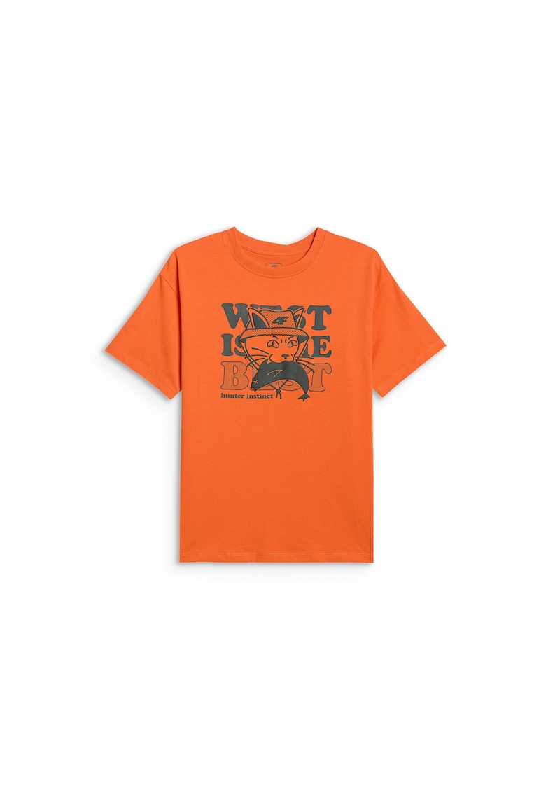 Tricou copii portocaliu - croiala oversize - material respirabil