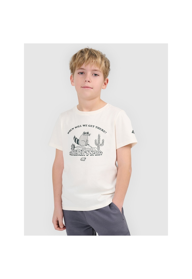 Tricou alb copii bumbac - Alb