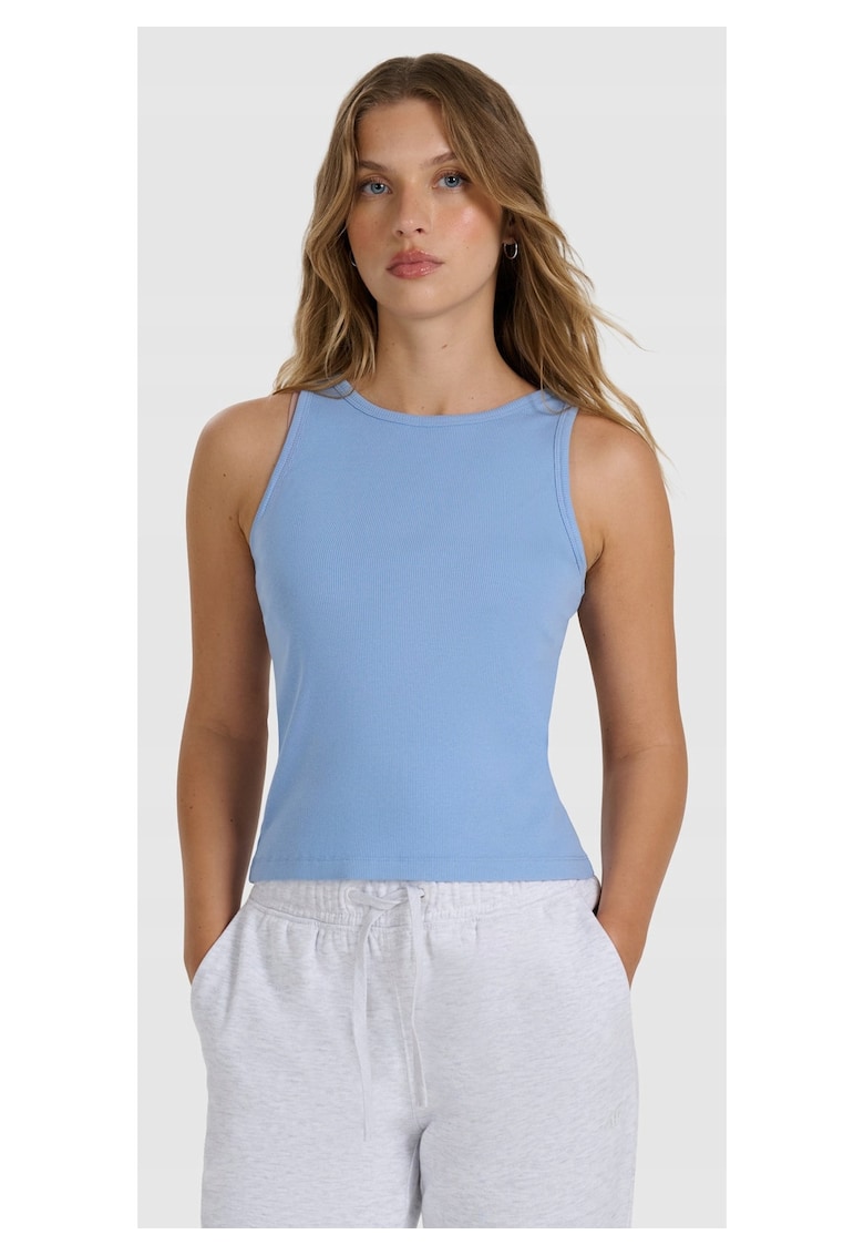Tricou dama slim albastru - bumbac 95% - elastic -