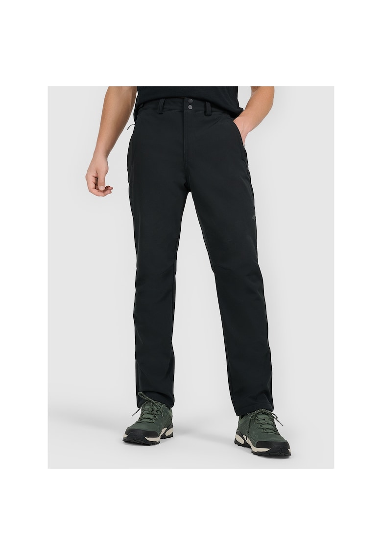Pantaloni trekking barbati poliester - negru