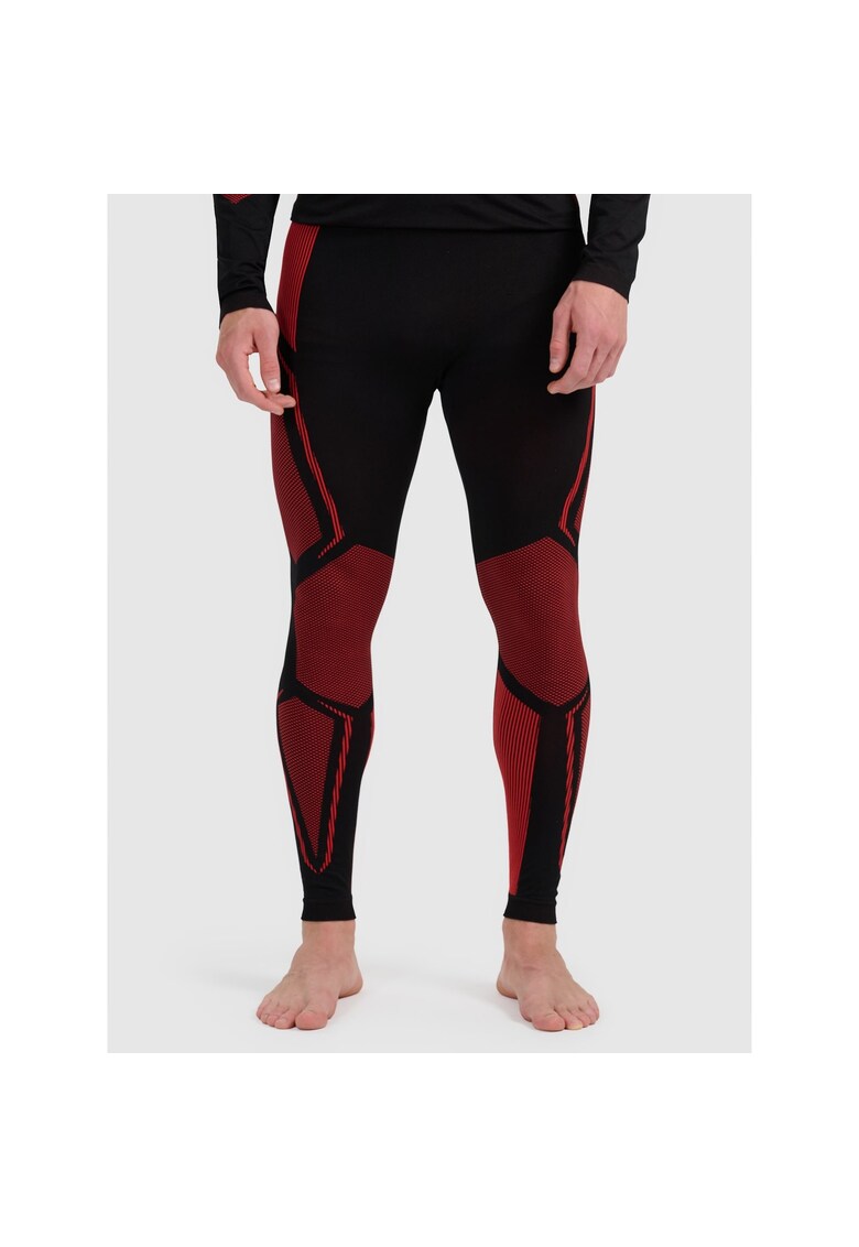 Pantaloni sport barbati - lenjerie termoactiva fara cusaturi - rosu - poliester