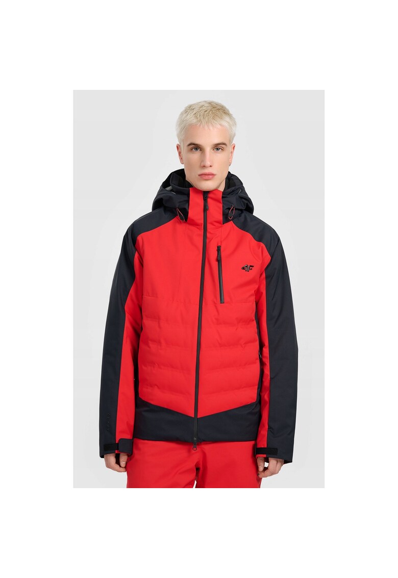 Geaca de schi barbati - poliester - negru/rosu