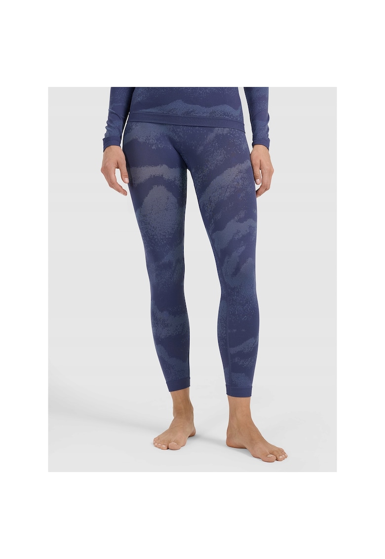 Pantaloni sport dama lenjerie termoactiva fara cusaturi - albastru - poliamida