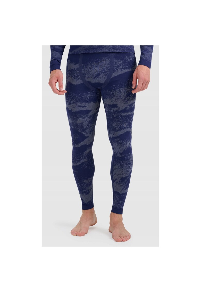 Pantaloni sport barbati lenjerie termoactiva fara cusaturi - bleumarin - poliester -